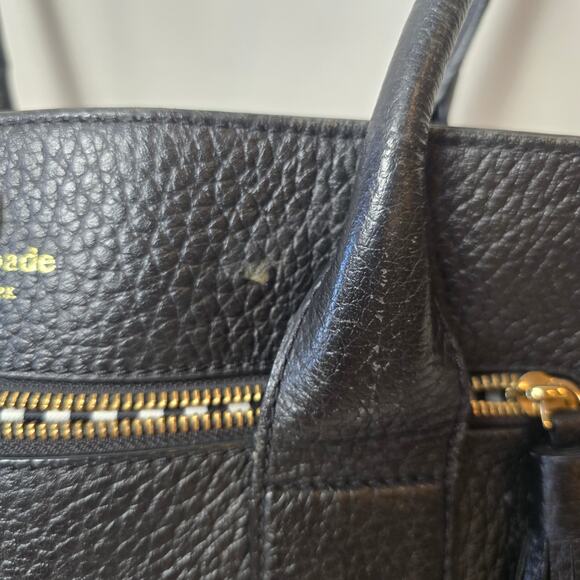 Kate Spade Black Pebbled Leather Southport Avenue Oden Tote Handbag Purse - Picture 3 of 11